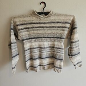 Vintage Edward Bryan Sweater Mens Size XL Wool Striped Made In UK Knit